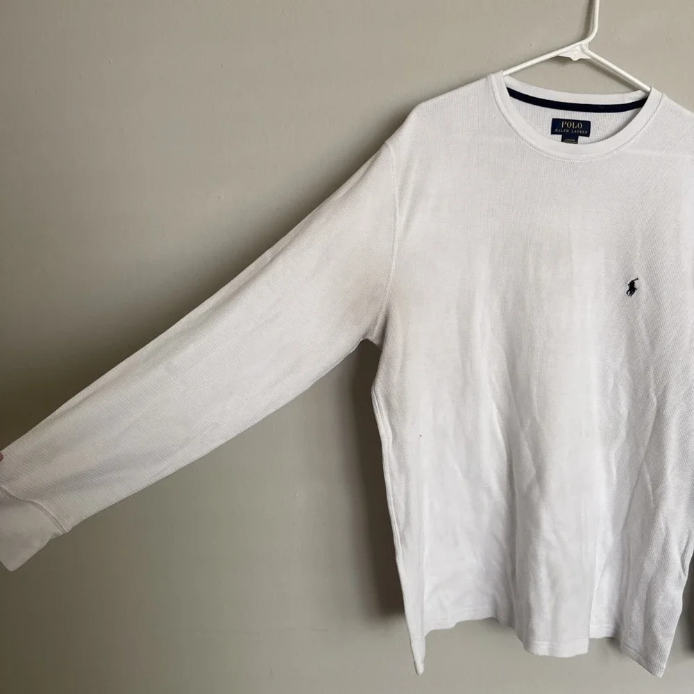 Polo Ralph Lauren Thermal Sweatshirt‎  Long Sleeve Sweater Mens Size XL STAINED